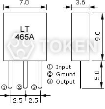 陶瓷滤波器收录机用 (LT) 尺寸图 (单位: mm)