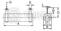 管型绕线功率电阻器 (DR-A) 无架型 尺寸图